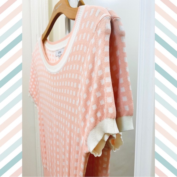 Unique Vintage Mod Pink Gingham Knitted Dress - Picture 4 of 9